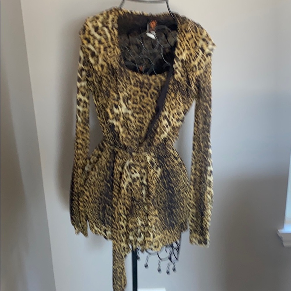 Jean Paul Gaultier 2 Piece Leopard Print Tunic Top in Yellow and Black